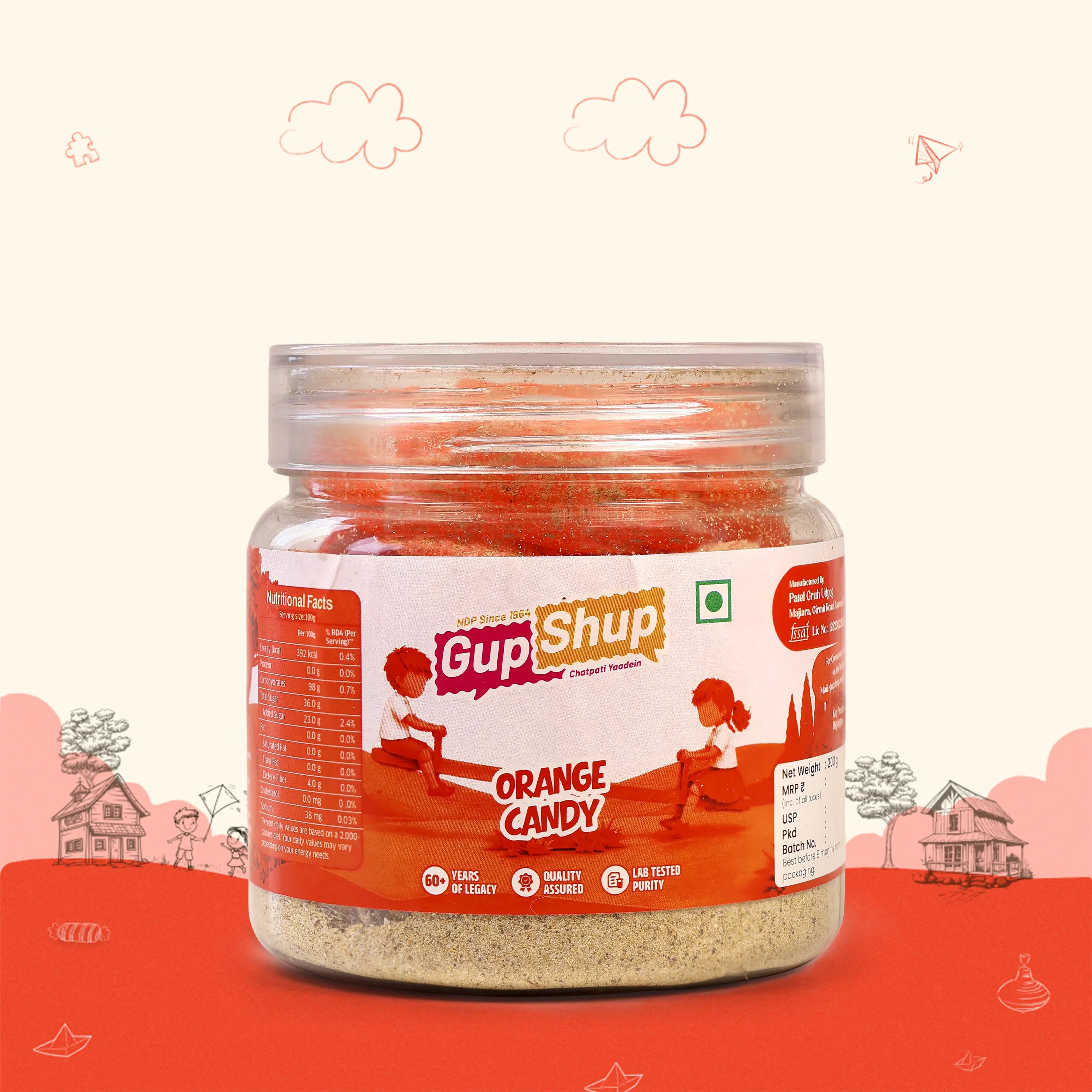 Flavoured Candy Orange - Jar