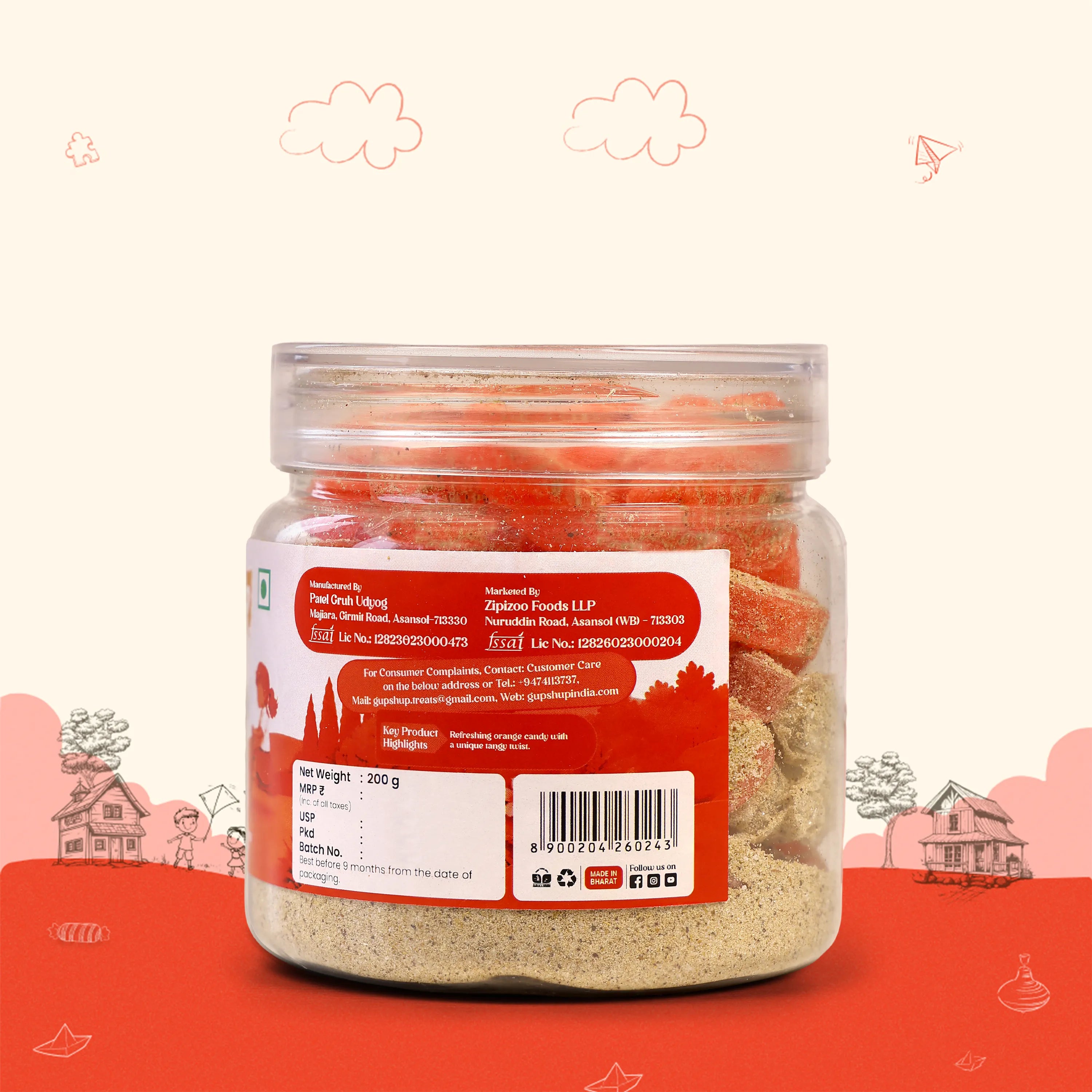 Flavoured Candy Orange - Jar