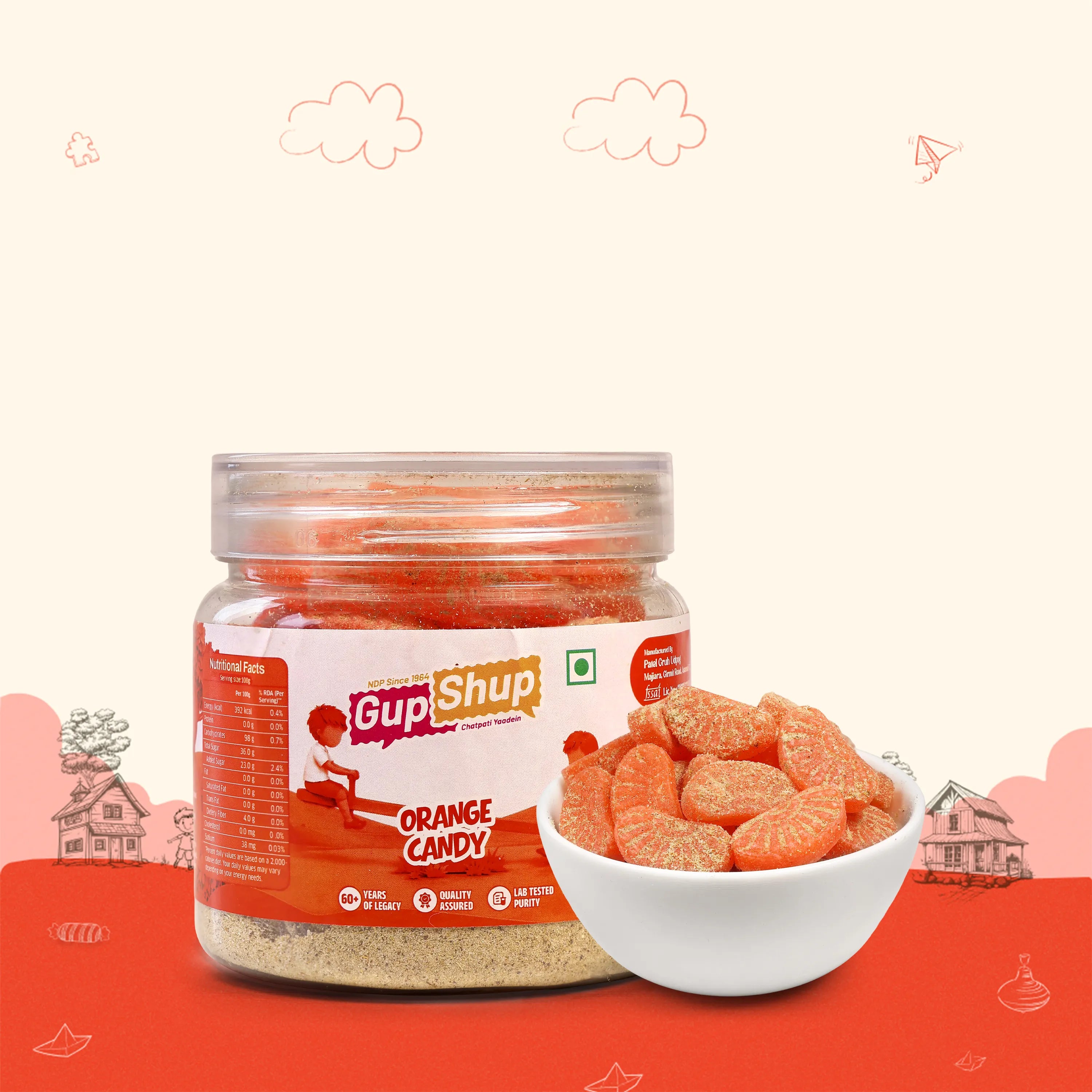 Flavoured Candy Orange - Jar